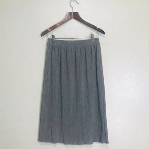 Heather Gray Rib Knit A-Line Skirt NWT